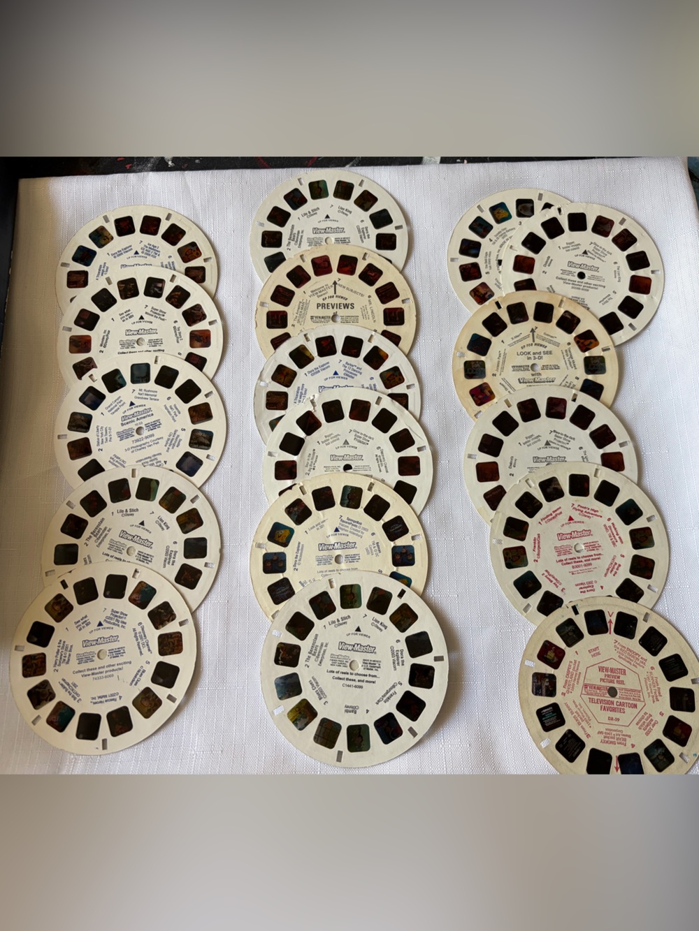 Vintage View-Master Reel Lot - view master preview Multi Color Slides